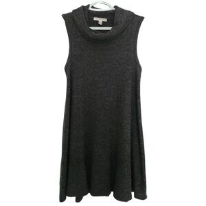 American Eagle Charcoal Ribbed Knit Sleeveless Cowl Neck Sweater Dress Sz Small